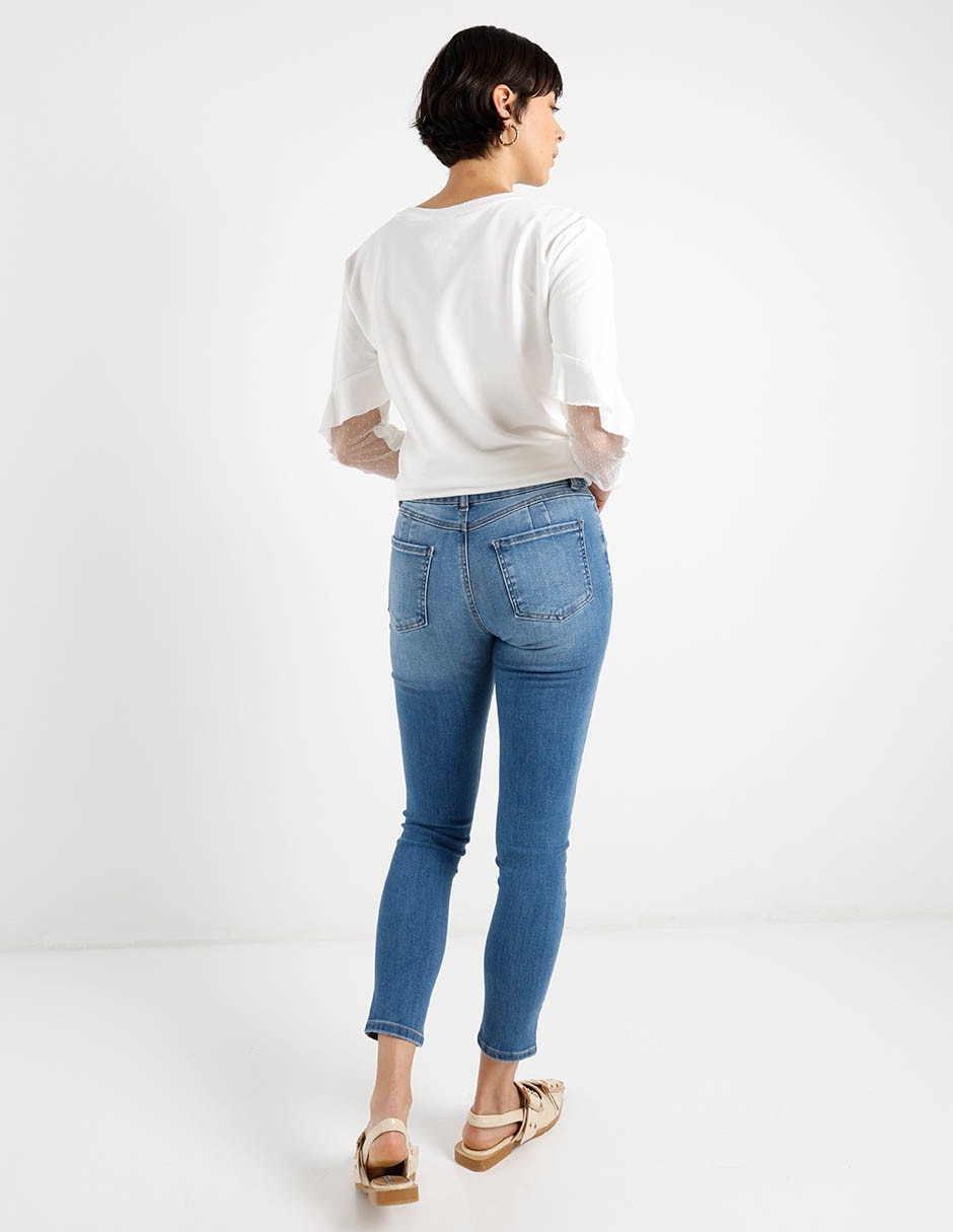 Jeans skinny a la cintura para mujer 6