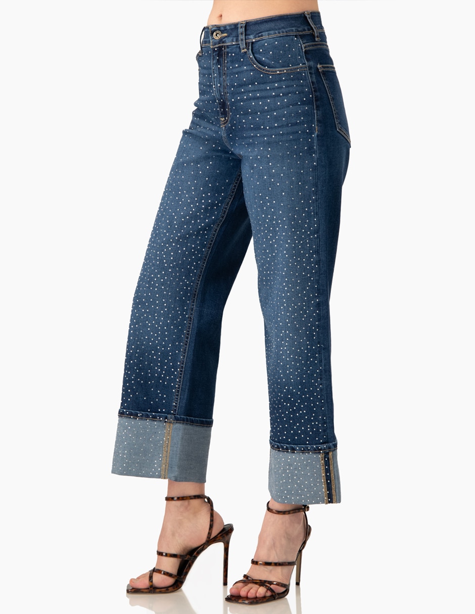 Jeans wide leg cintura para mujer 3
