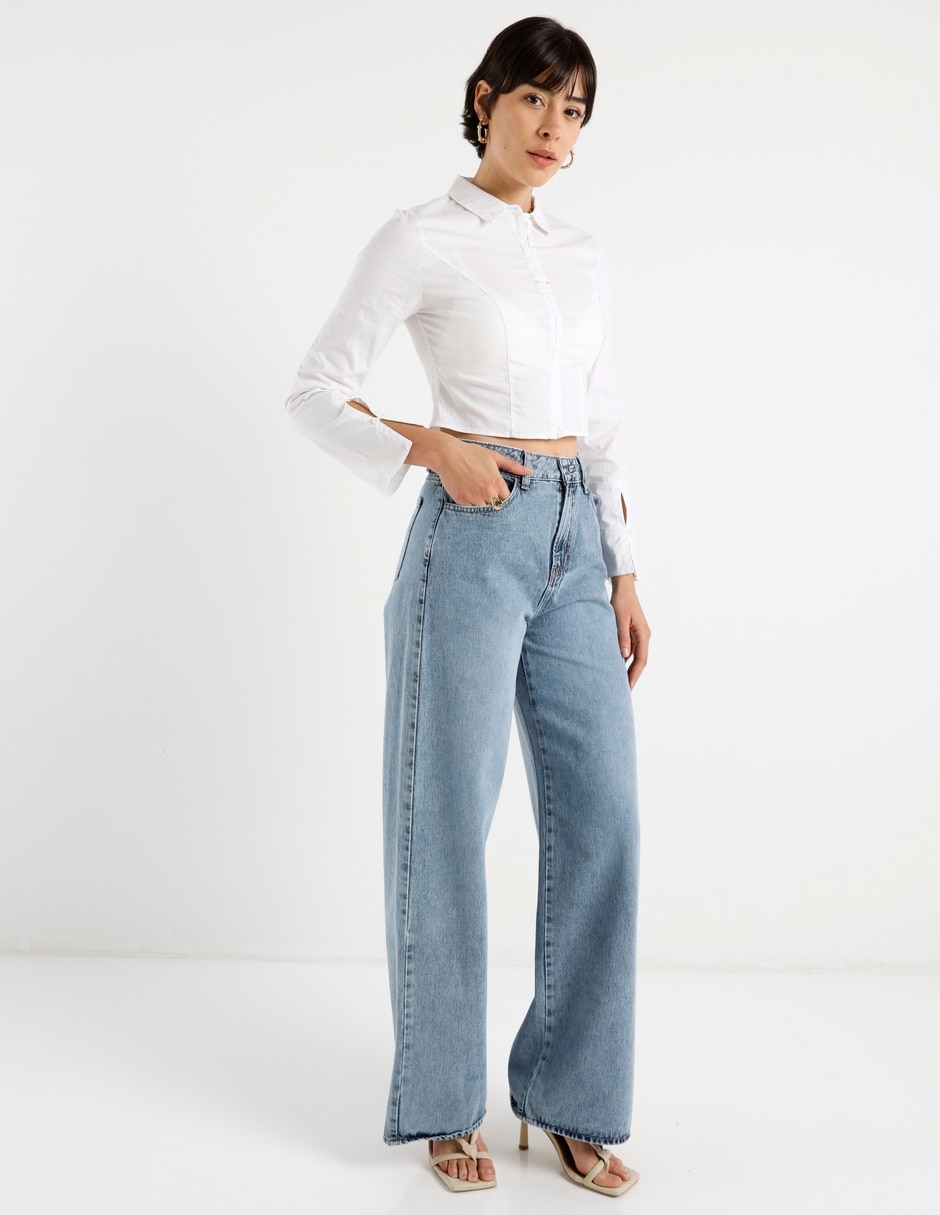 Jeans flare cintura para mujer 2