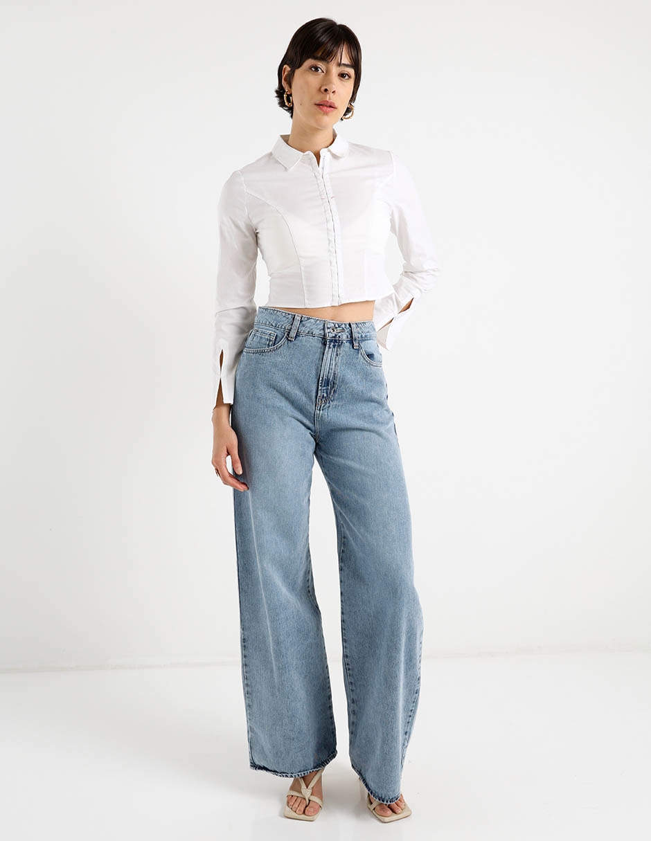 Jeans flare cintura para mujer 3