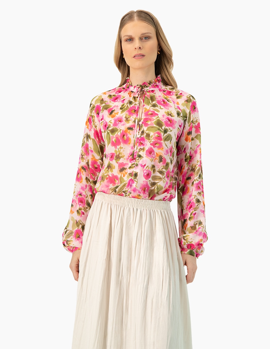 Blusa manga larga para mujer