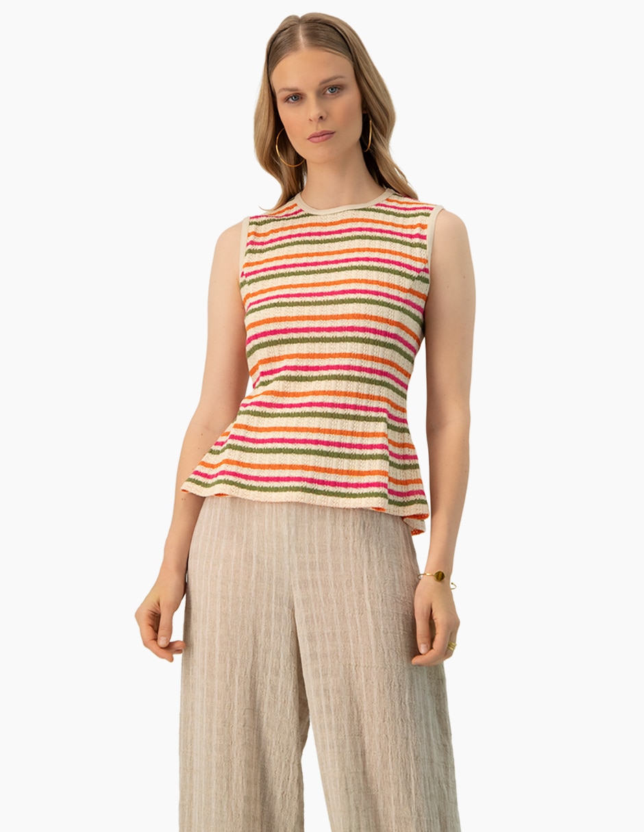 Blusa peplum sin manga para mujer Blusa peplum sin manga para mujer