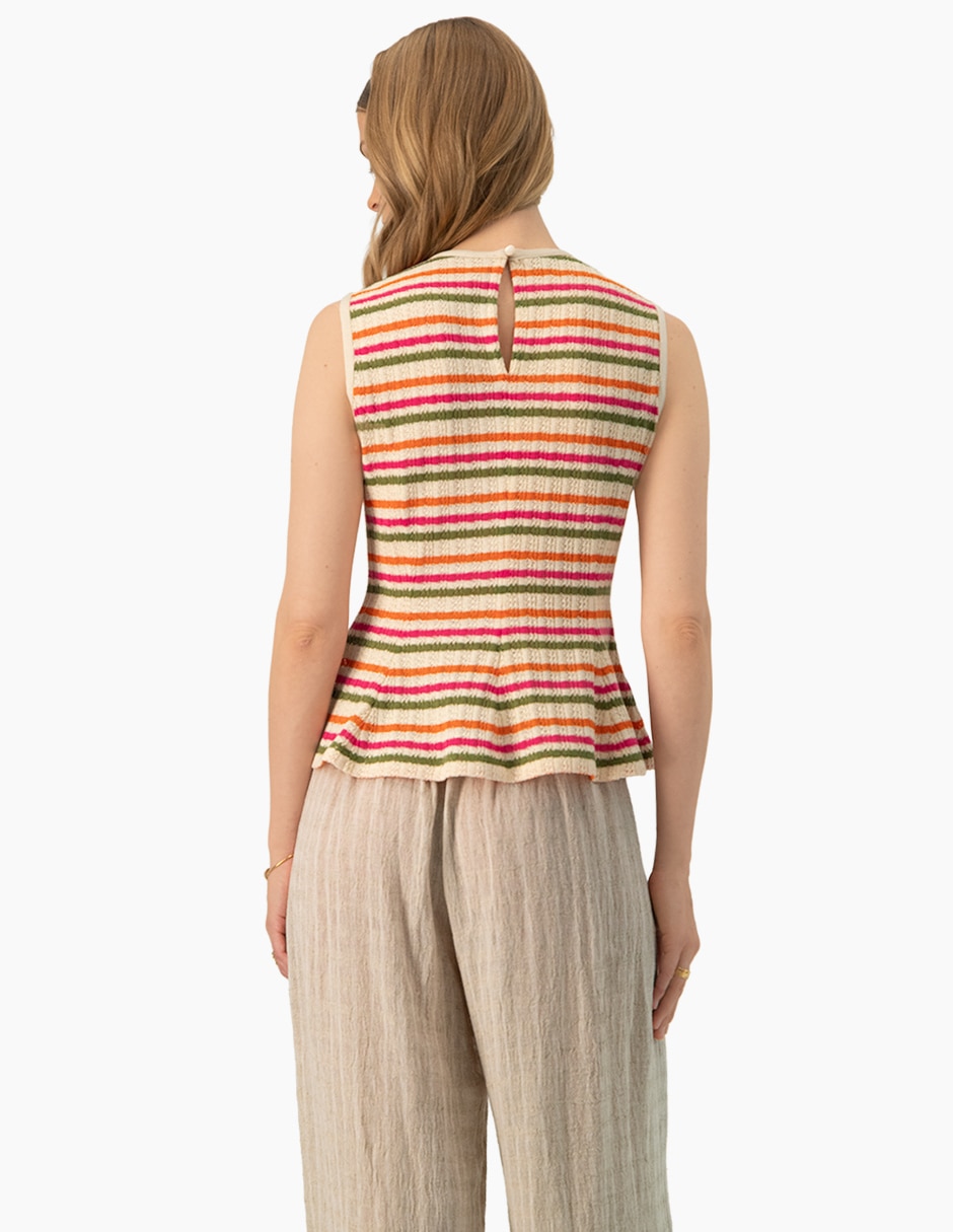 Blusa peplum sin manga para mujer 2