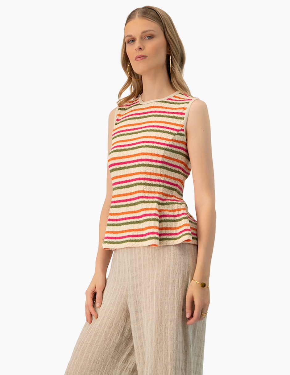 Blusa peplum sin manga para mujer 3