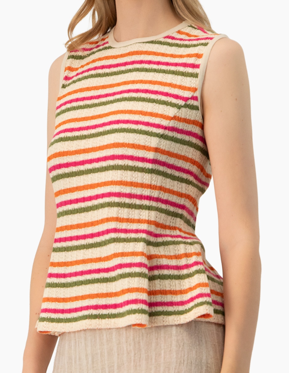Blusa peplum sin manga para mujer 6