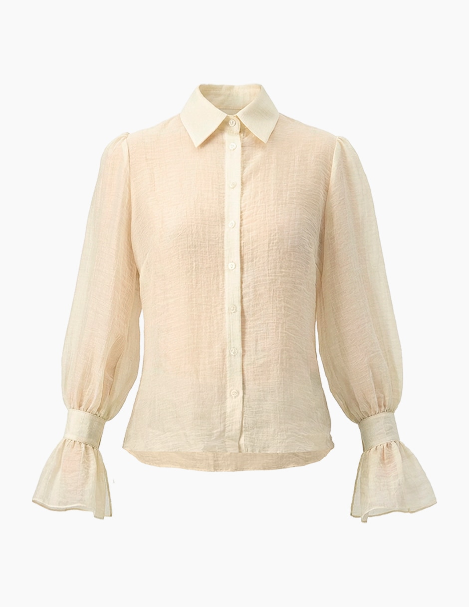 Blusa camisera manga larga para mujer 6