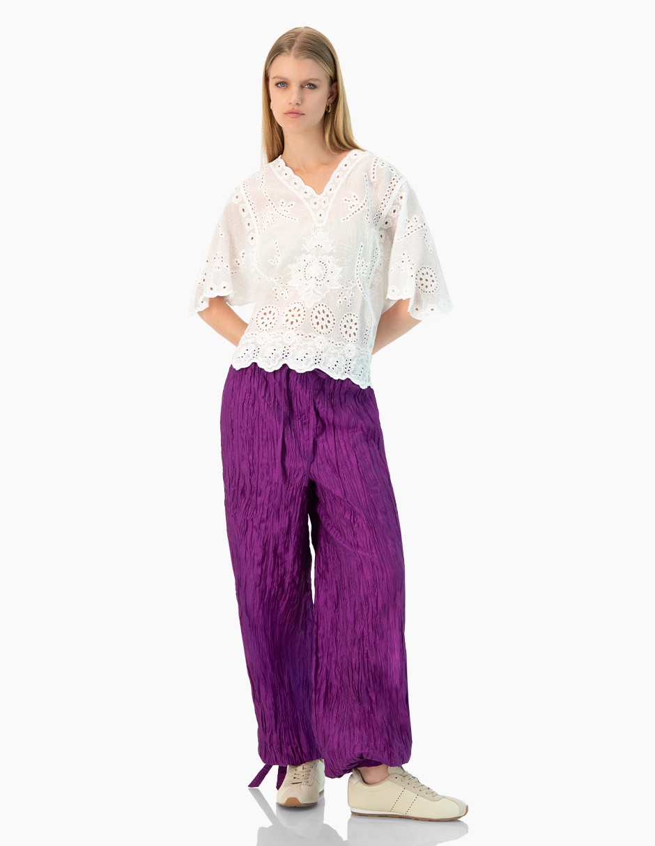 Blusa manga al codo para mujer 4