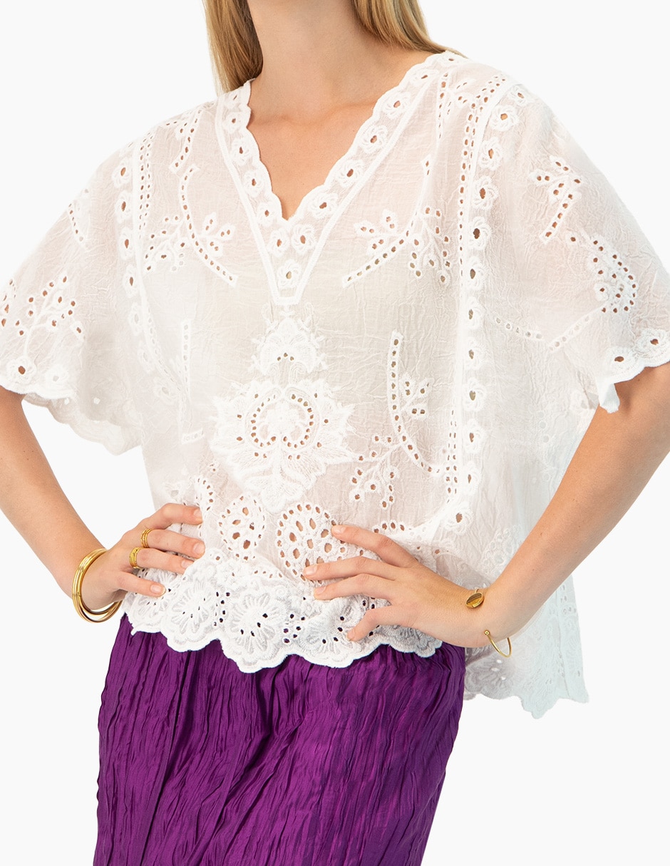 Blusa manga al codo para mujer 5