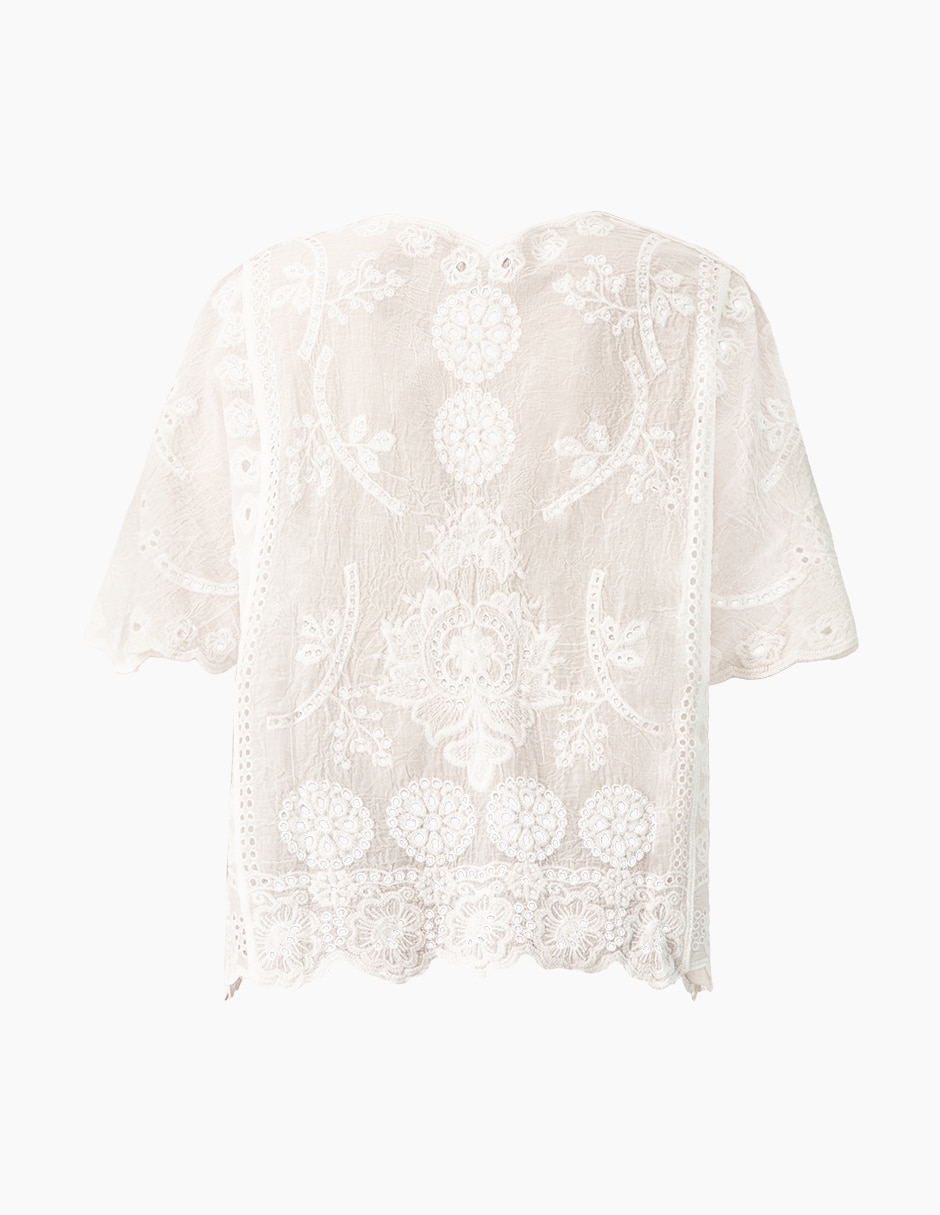 Blusa manga al codo para mujer 7