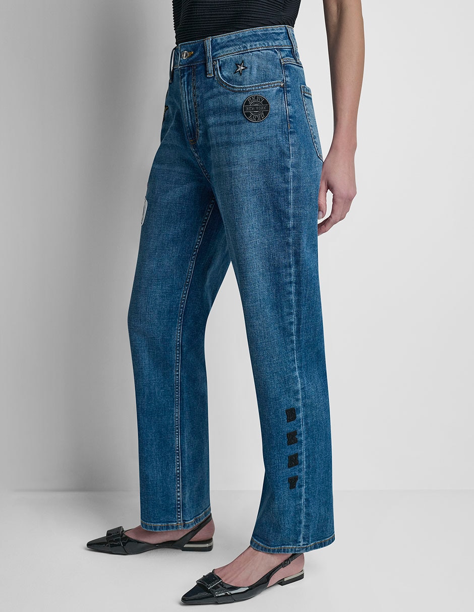 Jeans straight cintura baja para mujer 4