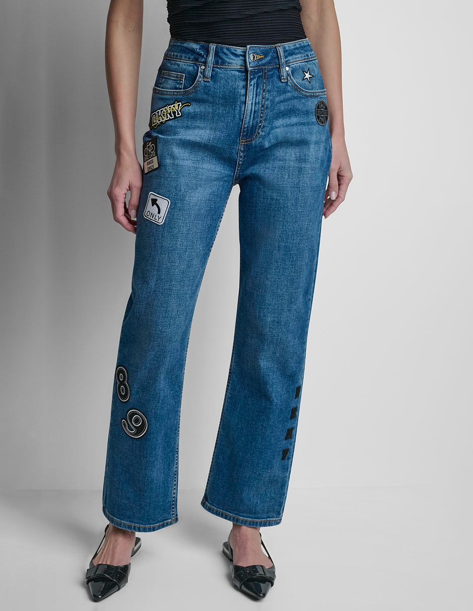 Jeans straight cintura baja para mujer 6