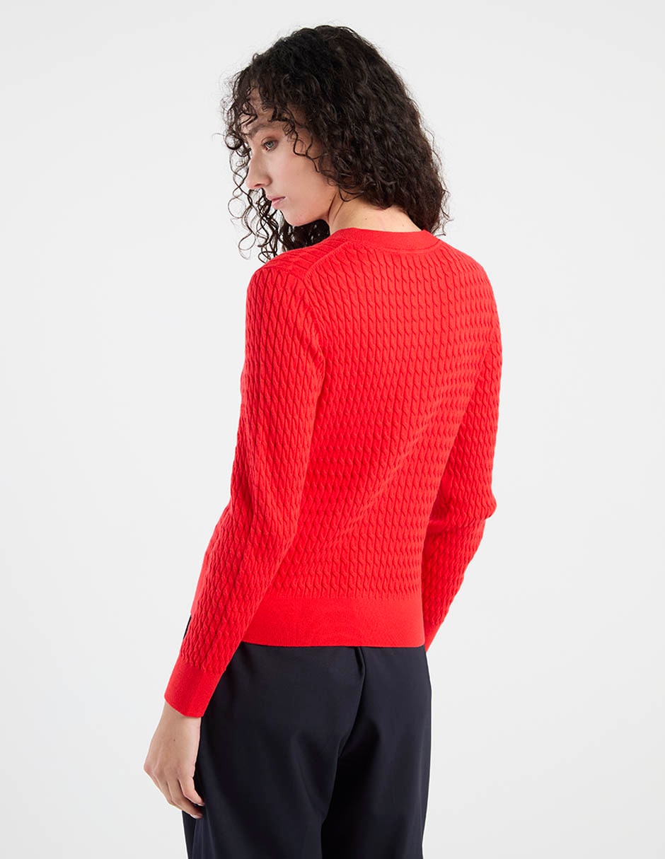 Suéter Hilfiger cuello con botón para mujer 6
