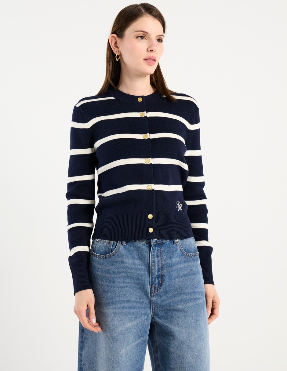 Suéter Hilfiger cuello con botón para mujer
