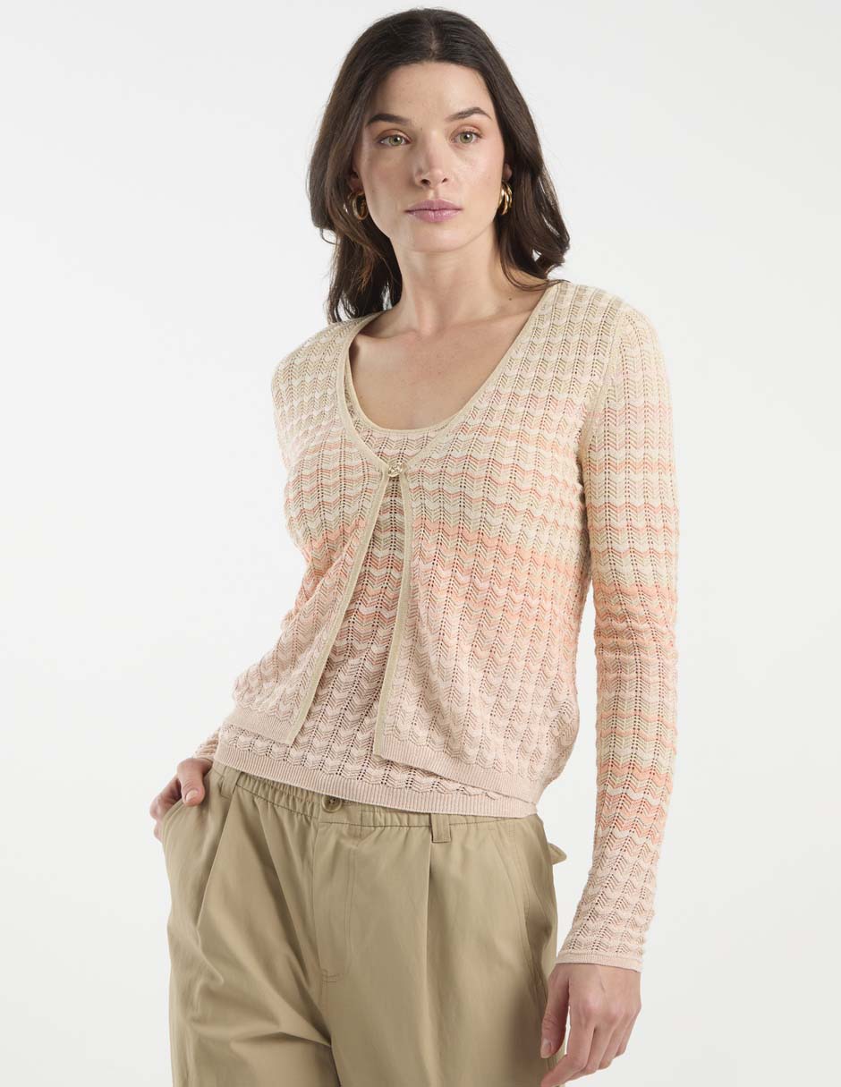 Suéter cuello V para mujer