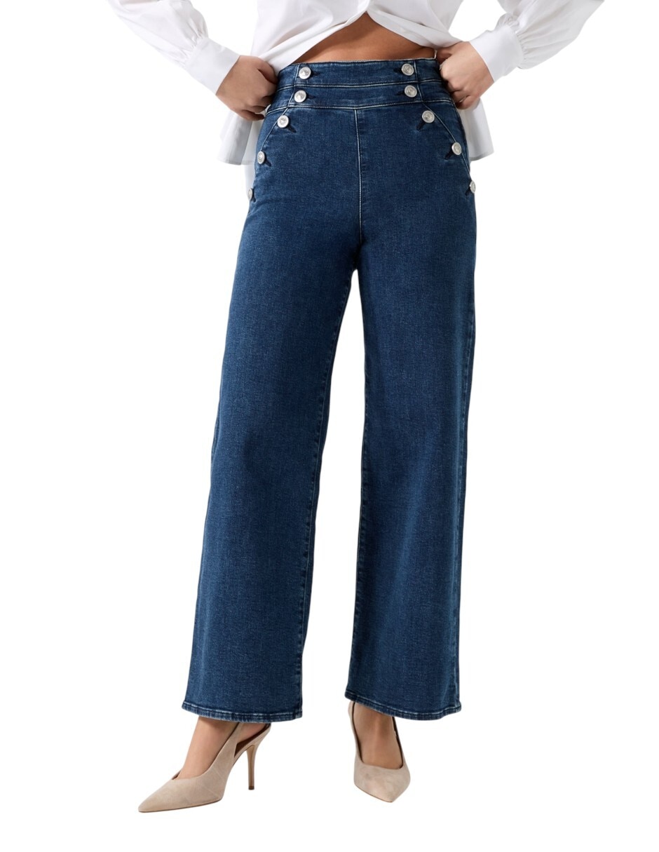 Jeans acampanado wide leg para mujer