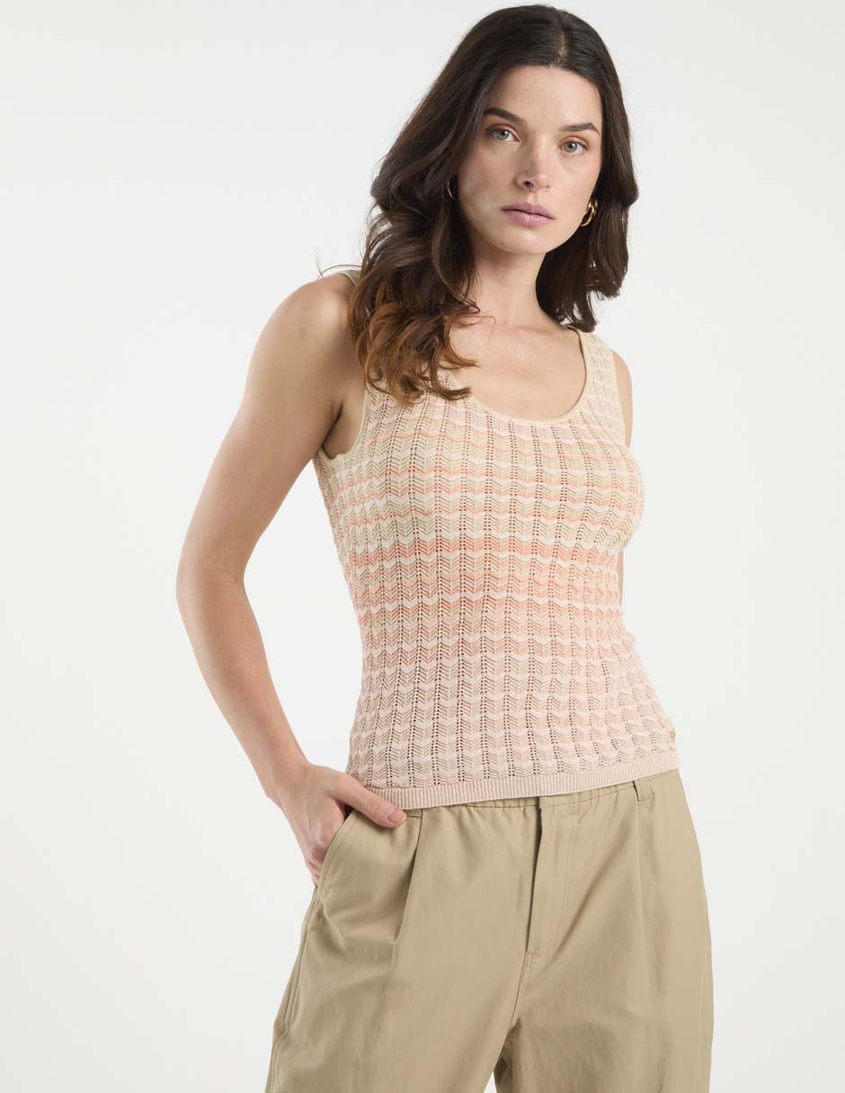 Top cuello redondo tirante ancho