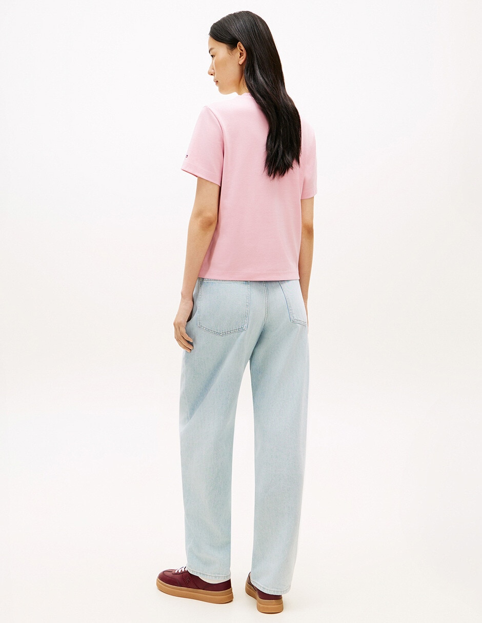 Playera manga corta cuello redondo para mujer 4