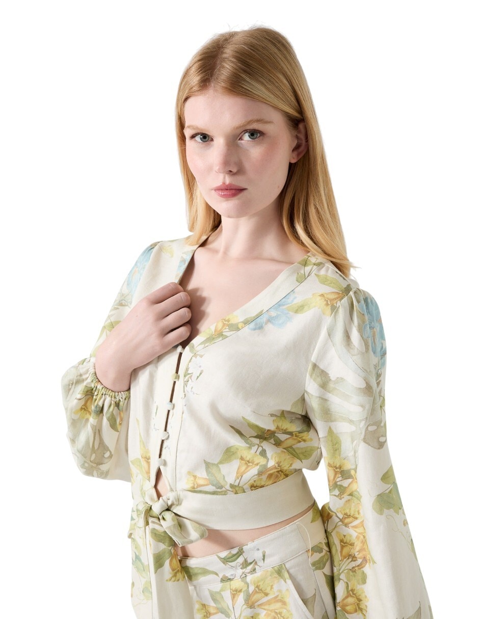 Top cuello V