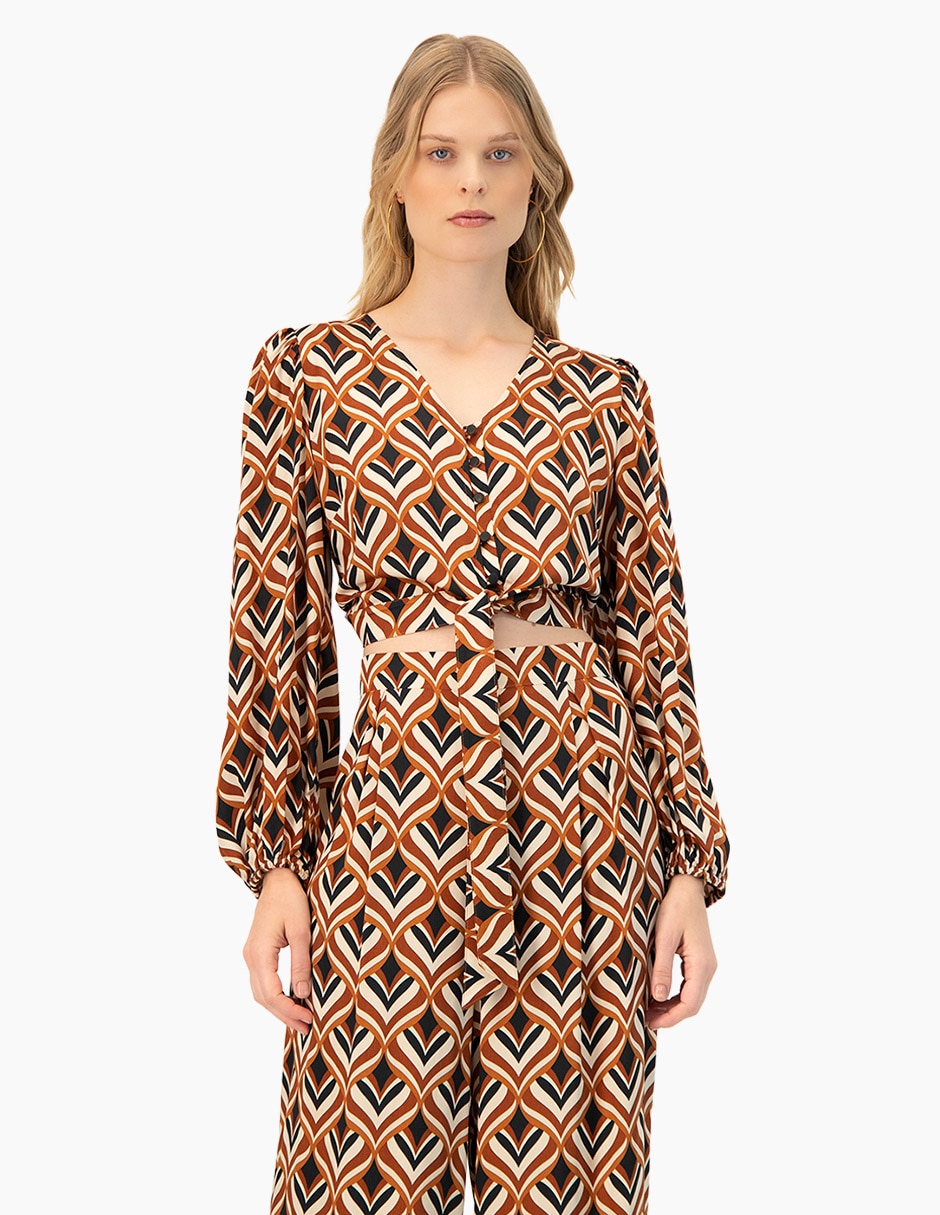 Blusa manga larga para mujer