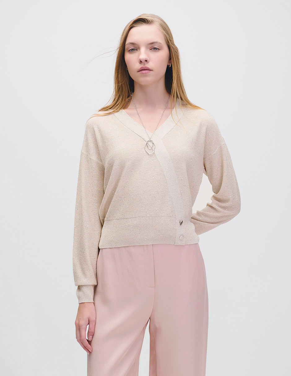 Suéter cuello V para mujer