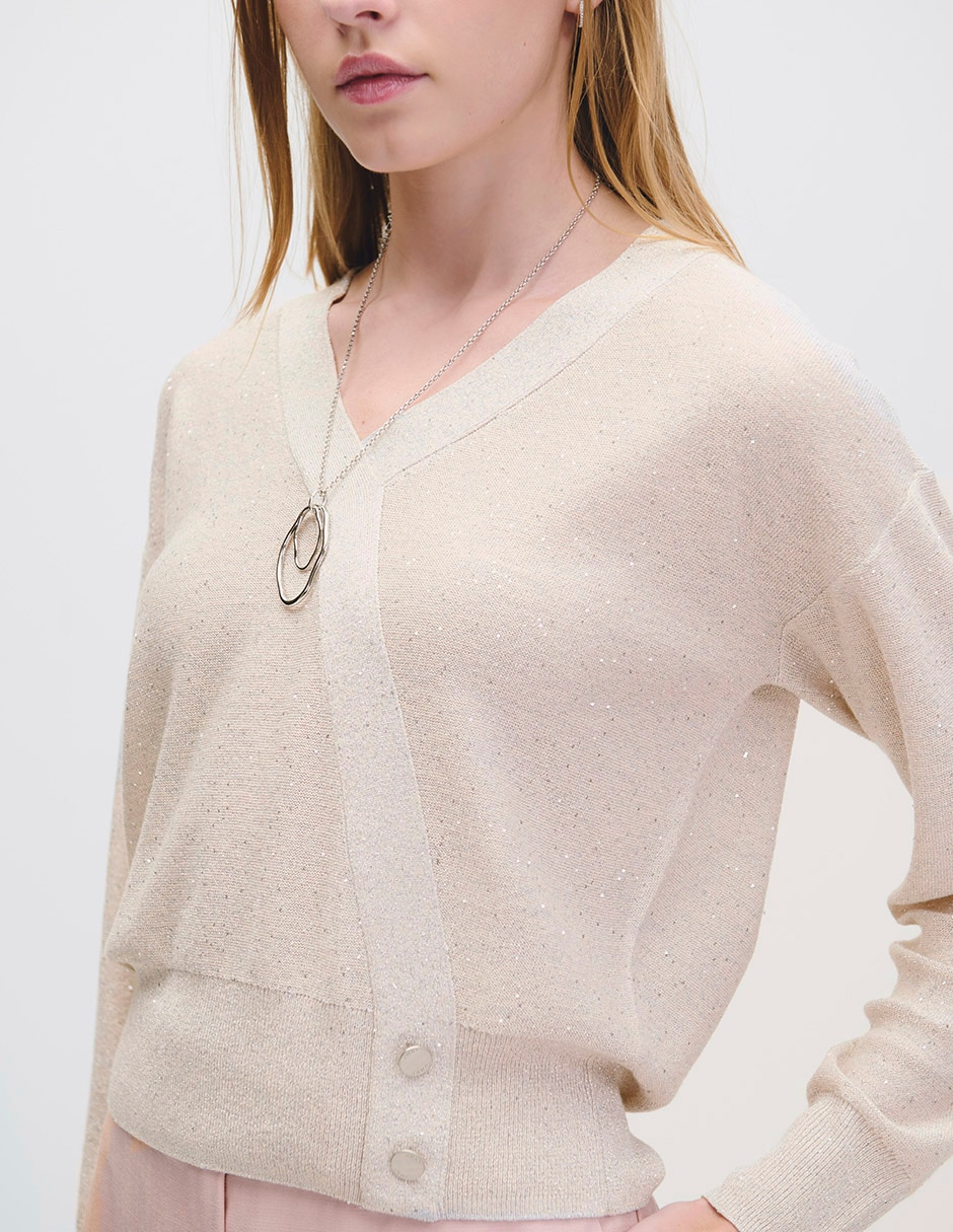Suéter cuello V para mujer 4