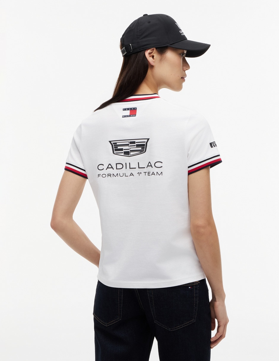 Playera manga corta Cadillac F1 cuello redondo para mujer 3