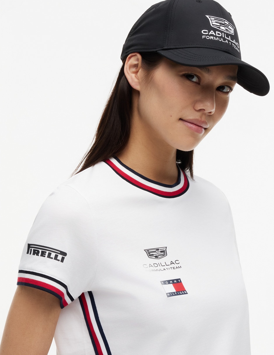 Playera manga corta Cadillac F1 cuello redondo para mujer 4