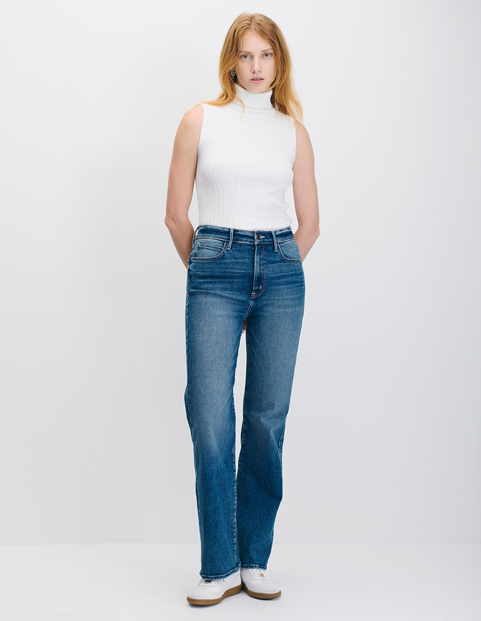 Jeans straight cintura alta para mujer 2