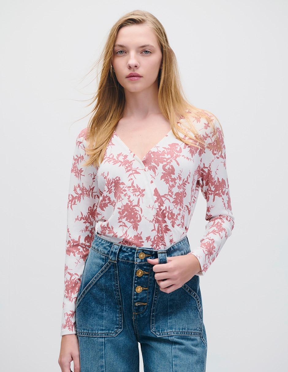 Blusa manga larga Riva para mujer