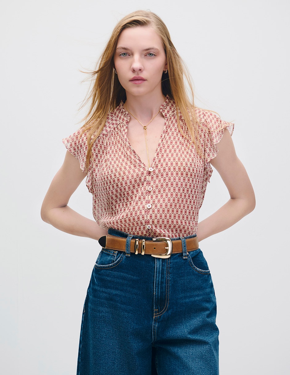 Blusa Riva manga corta para mujer
