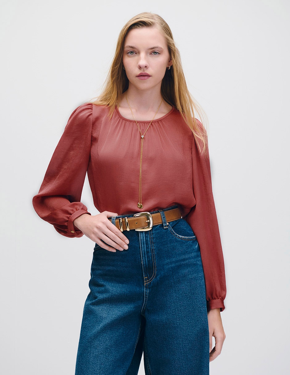 Blusa manga larga Riva para mujer 1