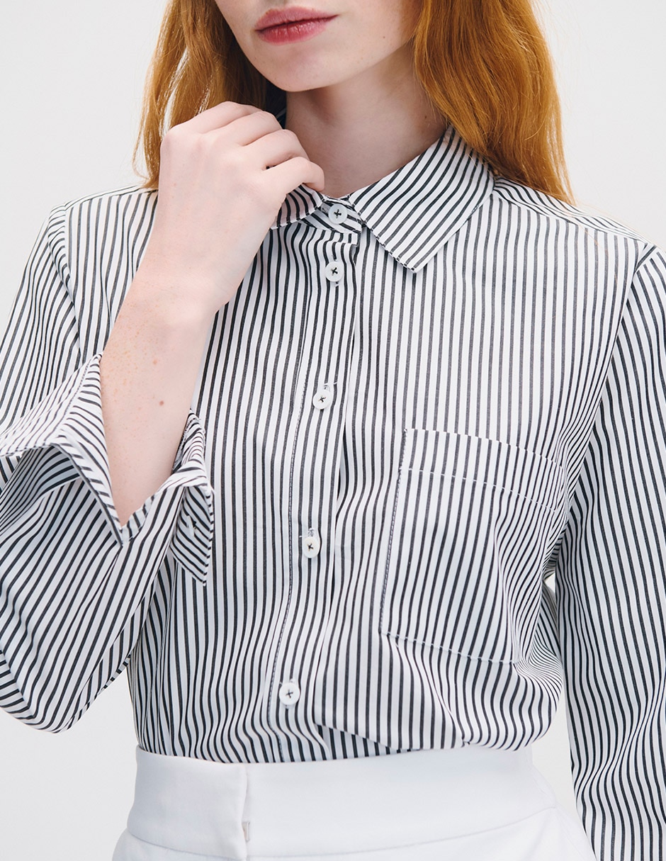 Blusa camisera manga larga para mujer 4