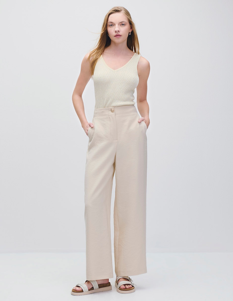 Pantalón relaxed palazzo para mujer 2