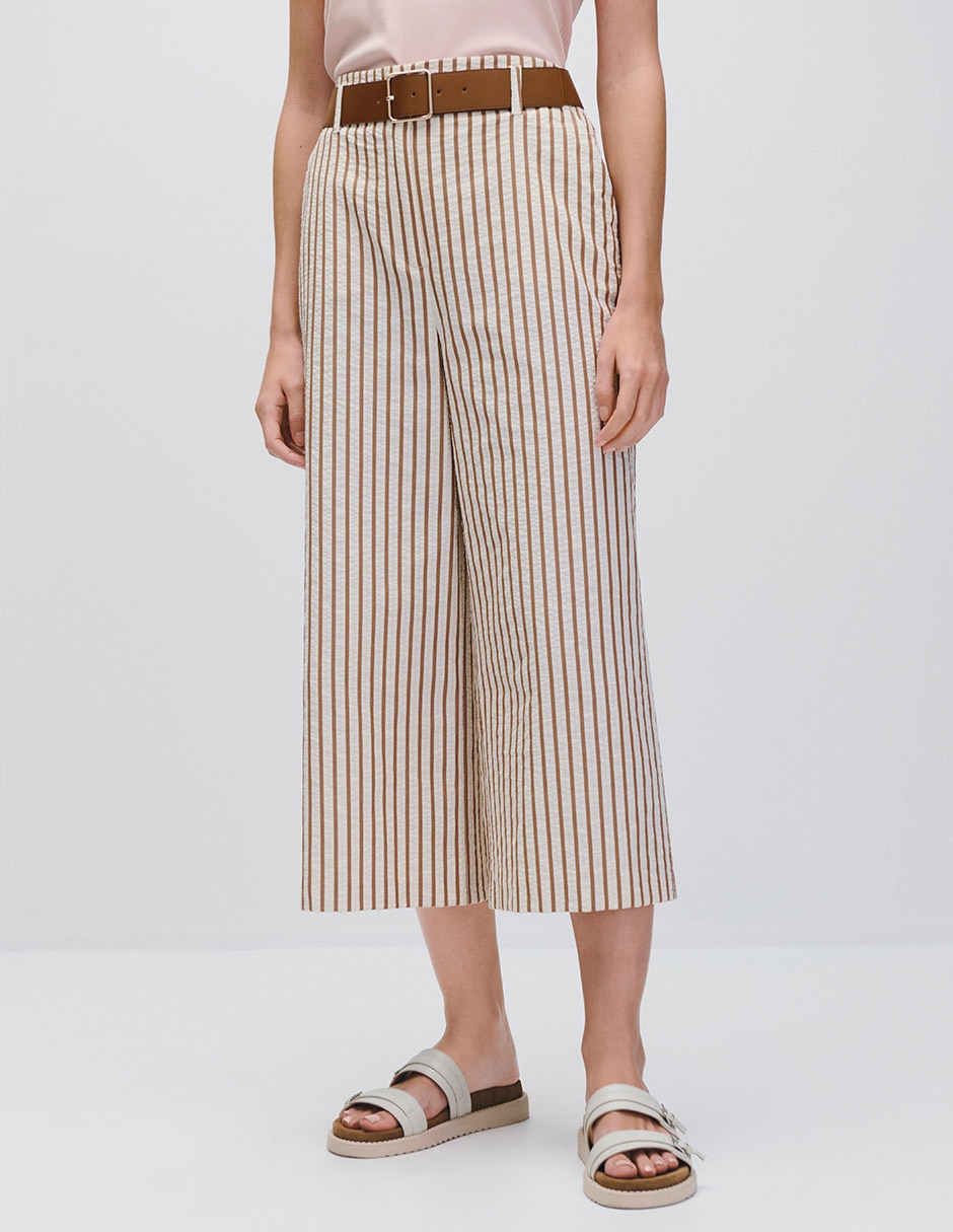 Pantalón coulotte amplio para mujer