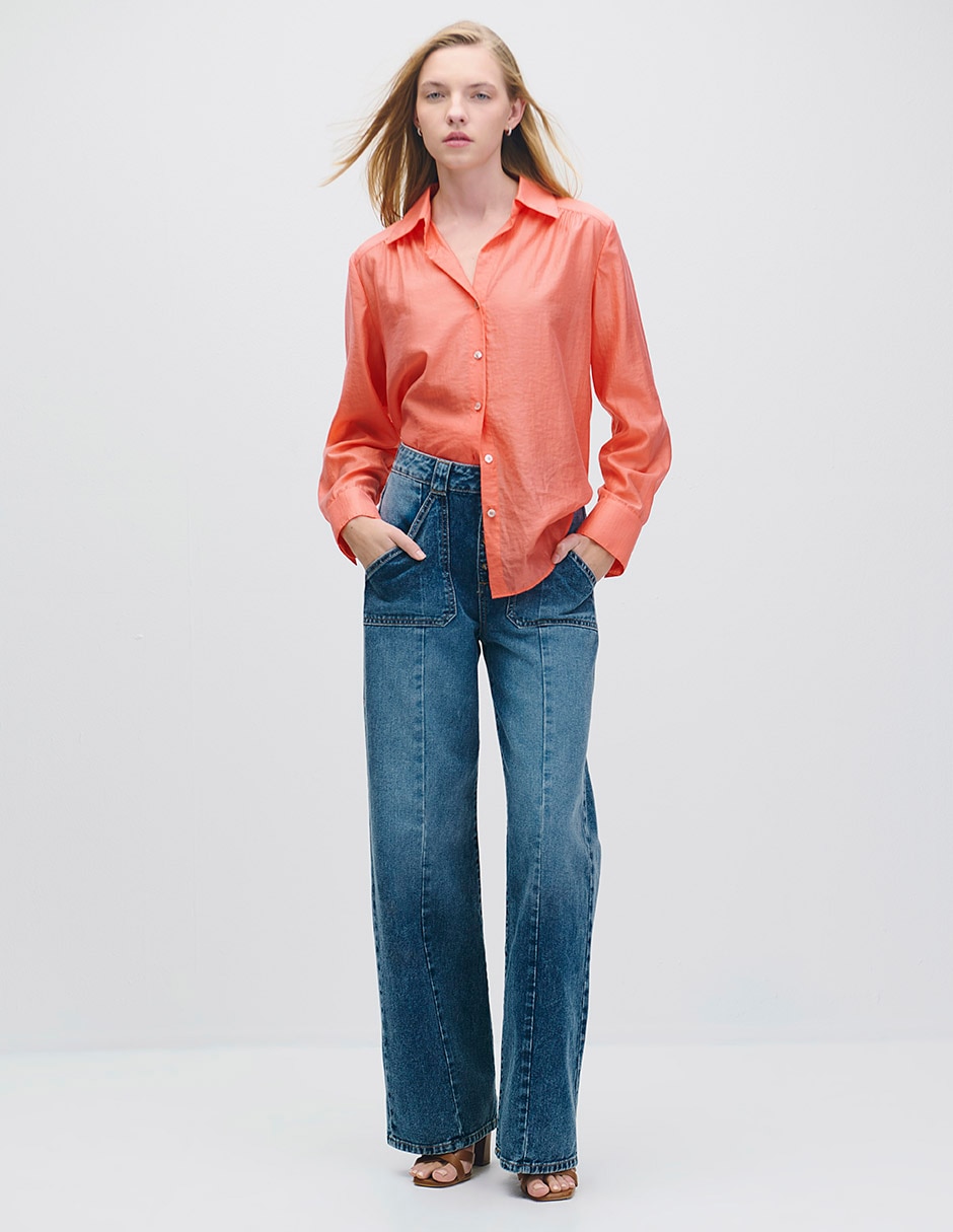 Blusa camisera Riva manga larga para mujer 2
