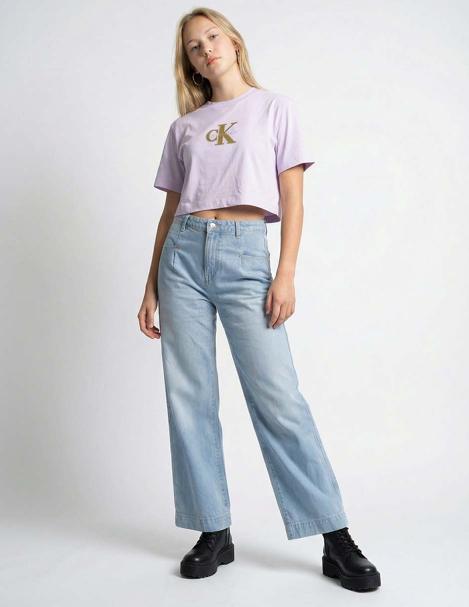 Playera manga corta cuello redondo para mujer 3