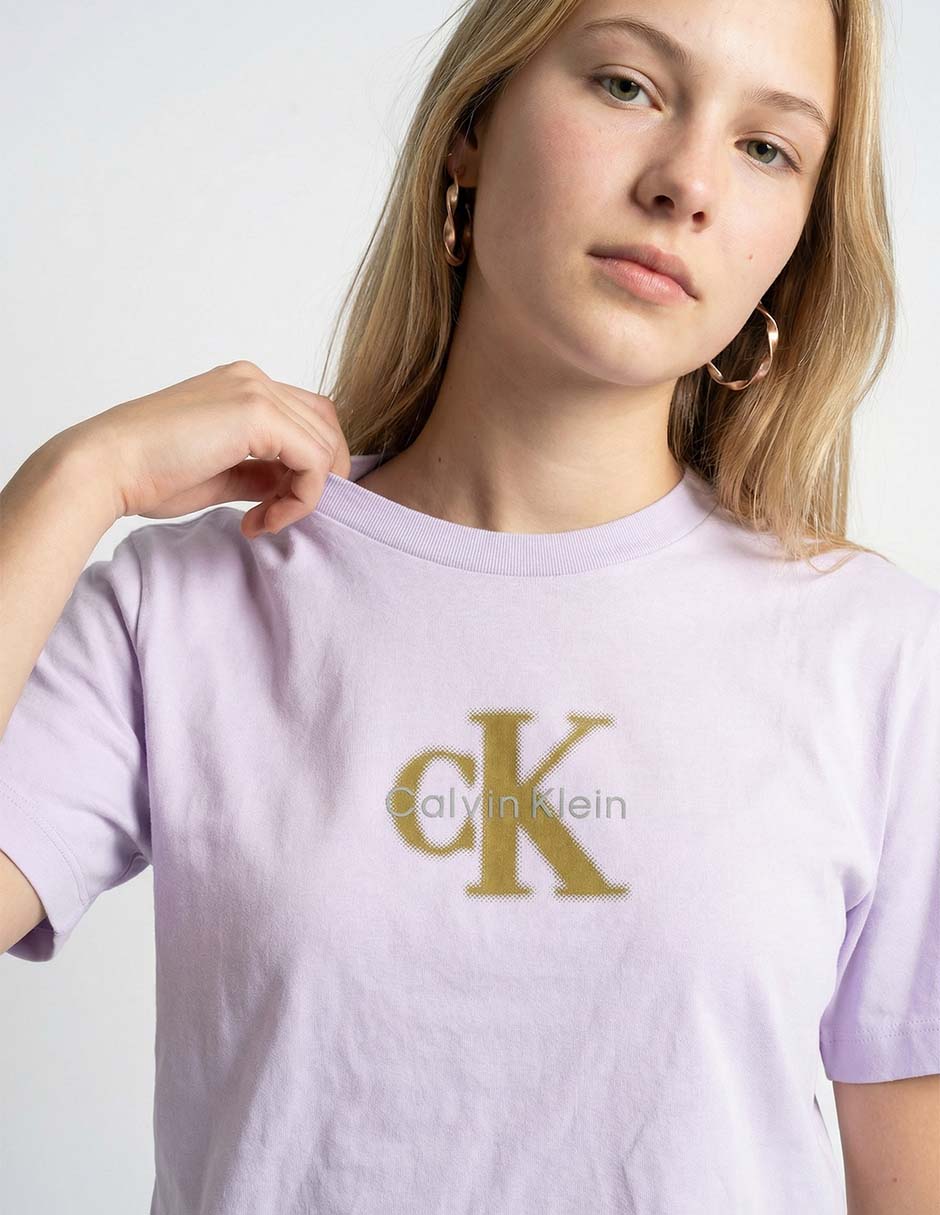 Playera manga corta cuello redondo para mujer 4