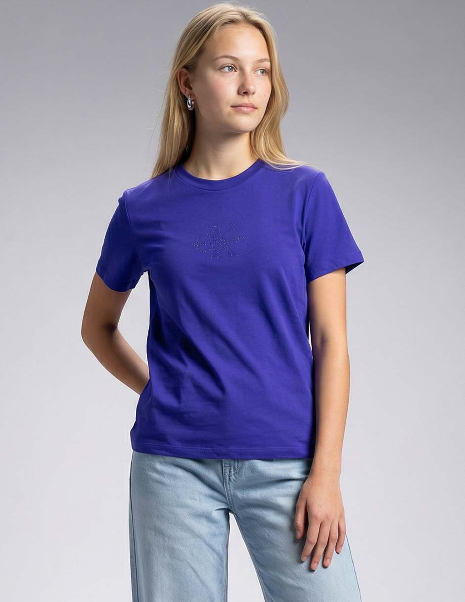 Playera manga corta cuello redondo para mujer