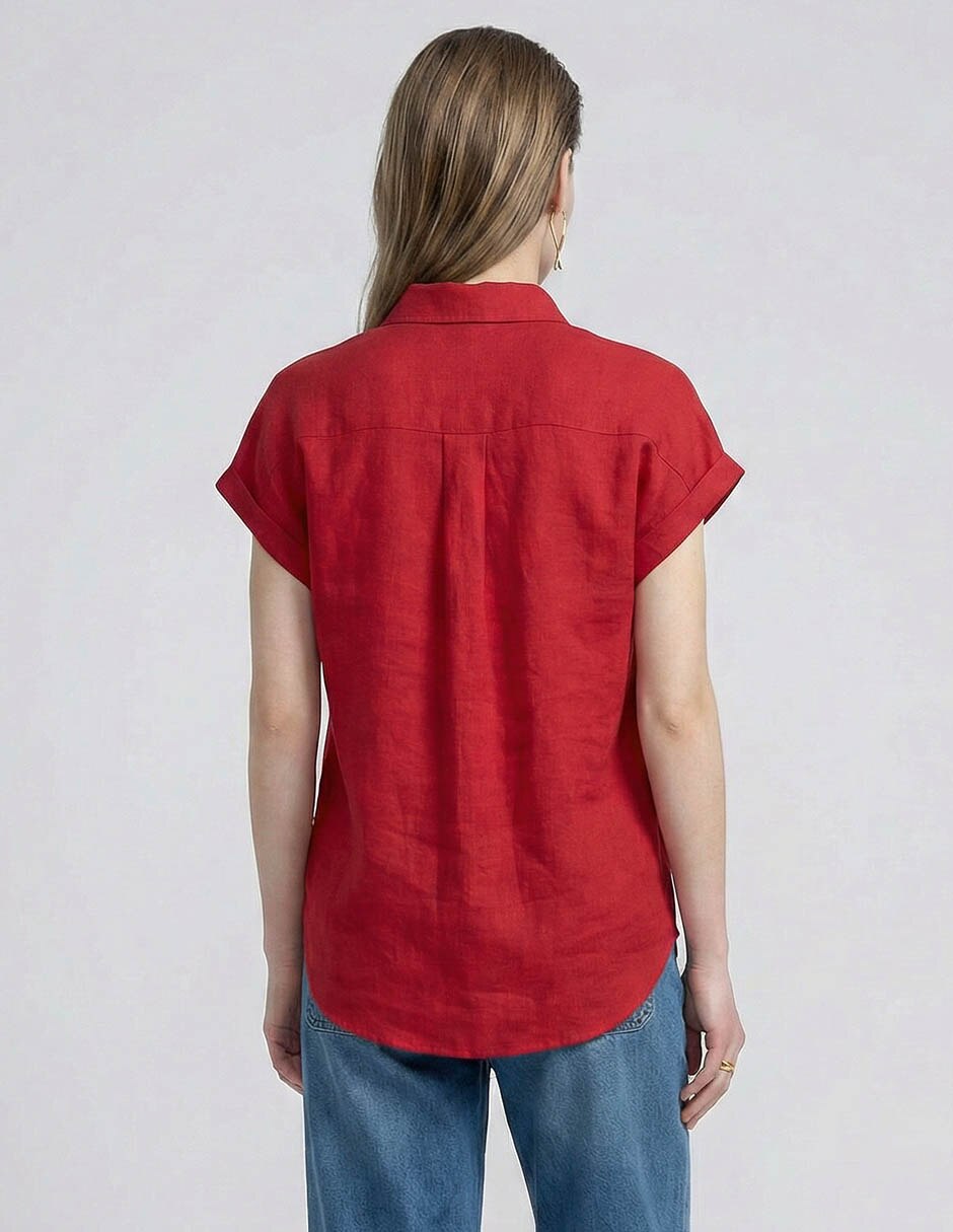 Blusa camisera manga corta para mujer 2