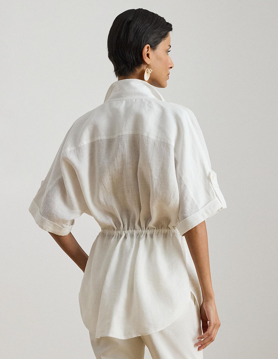 Blusa camisera Lauren Ralph Lauren manga al codo para mujer
