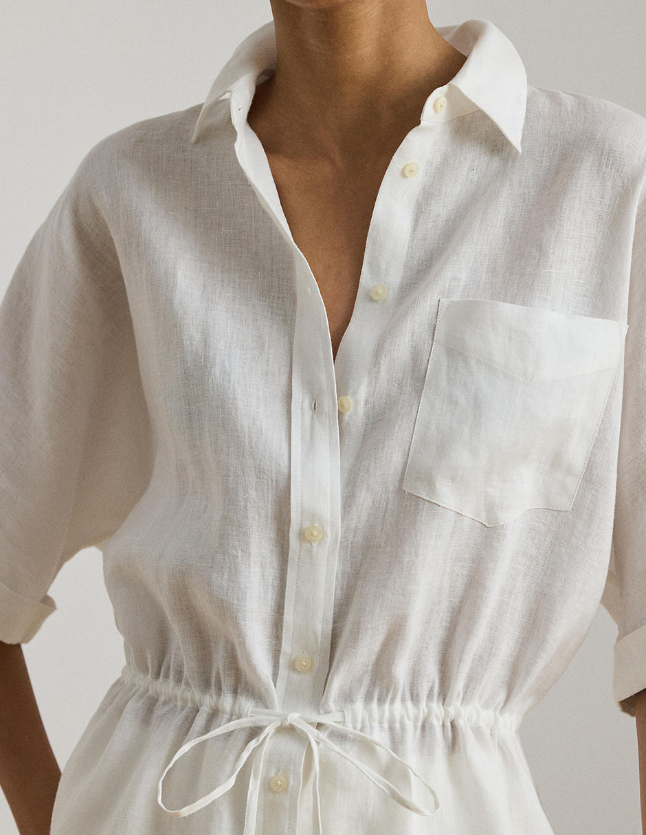 Blusa camisera Lauren Ralph Lauren manga al codo para mujer