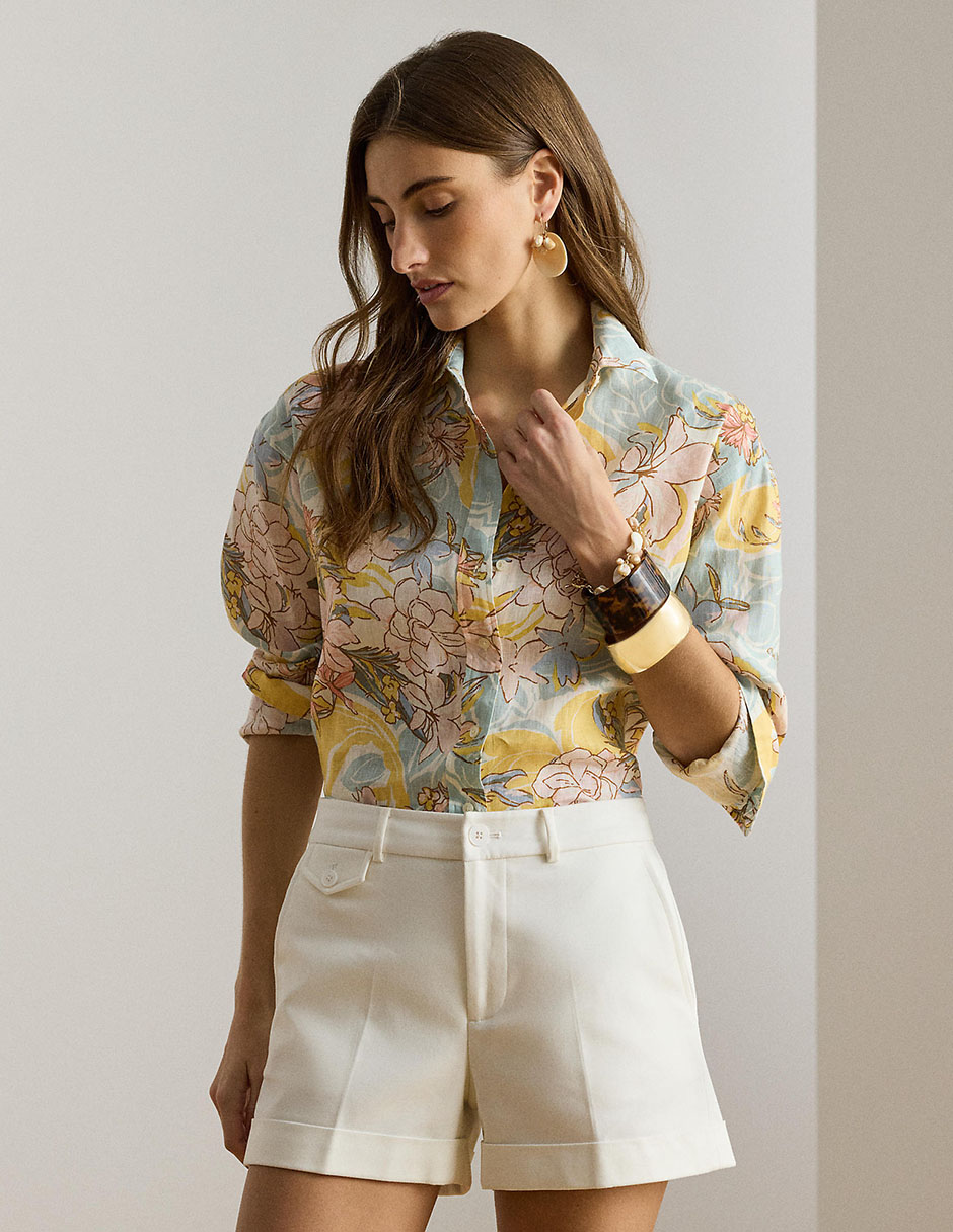 Blusa camisera manga larga para mujer