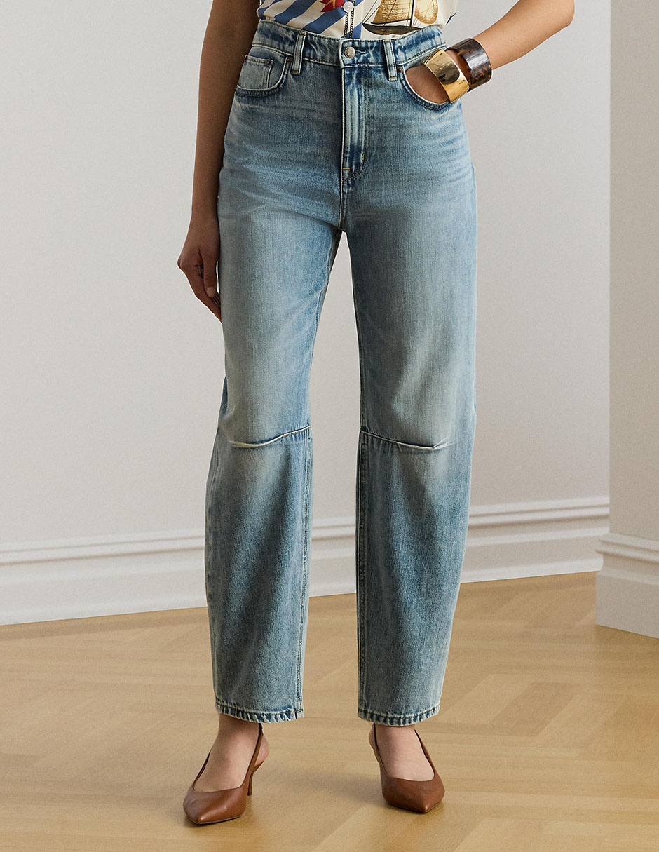 Jeans mom cintura alta para mujer