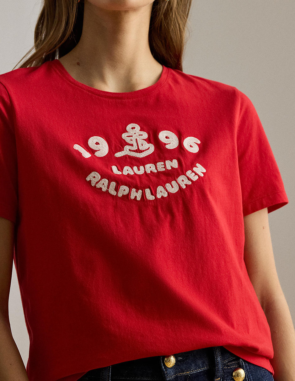 BLUSA LAUREN PETITE 201B2105, PM, ROJO