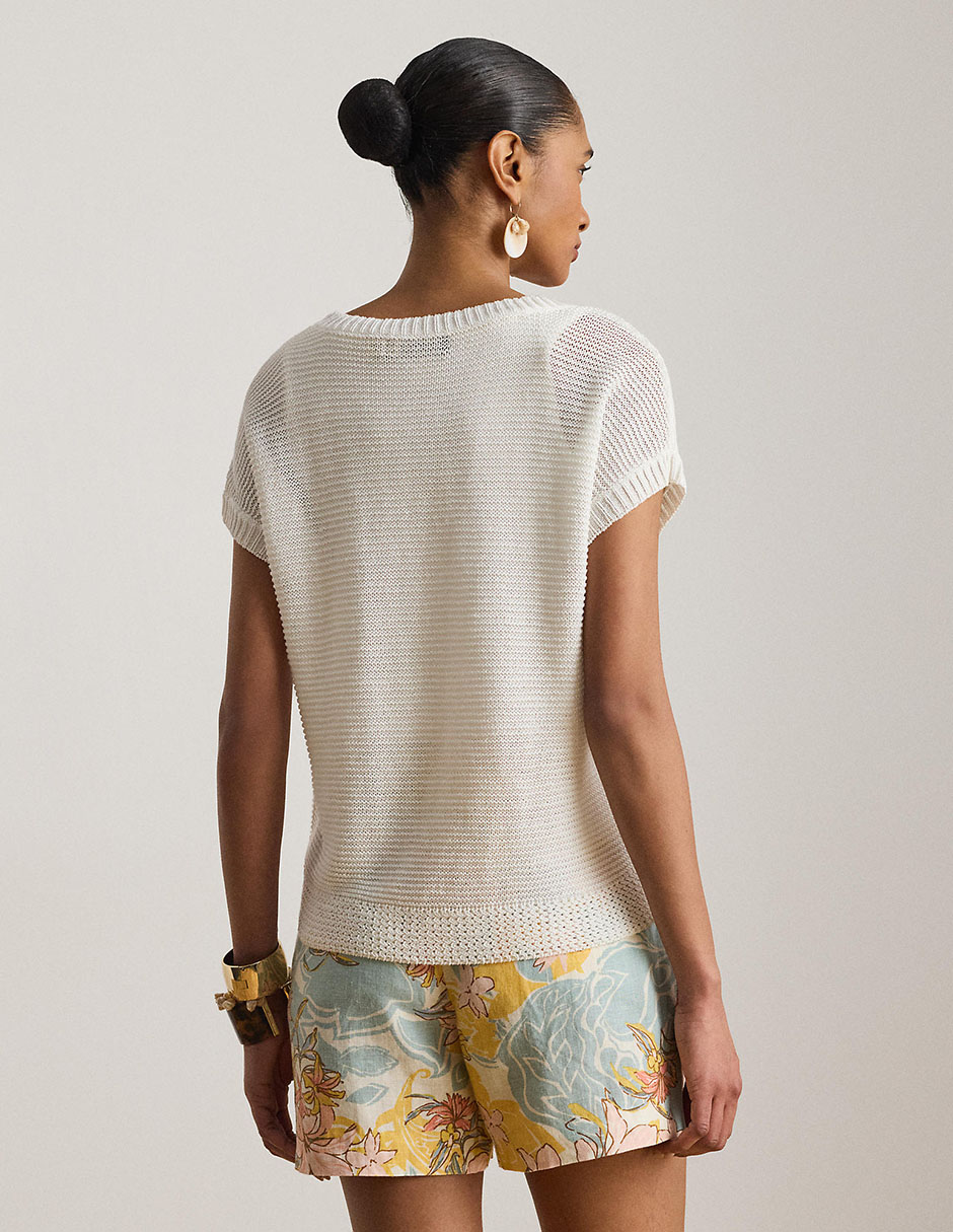 SUETER LAUREN PETITE 201, PXCH, BLANCO