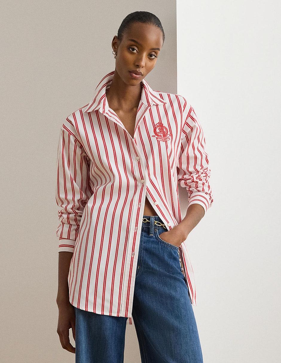 Blusa camisera manga larga para mujer