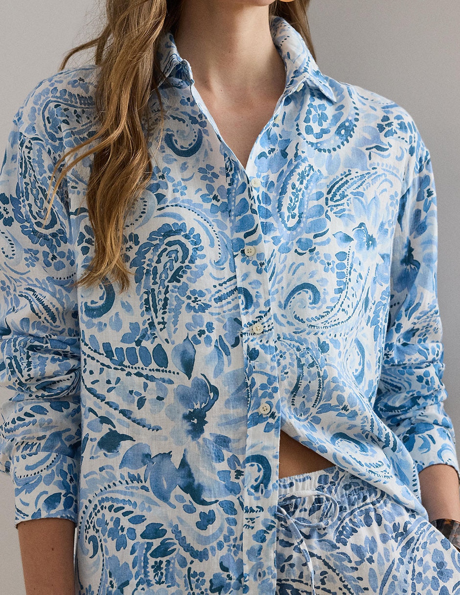 Blusa camisera manga larga para mujer 4