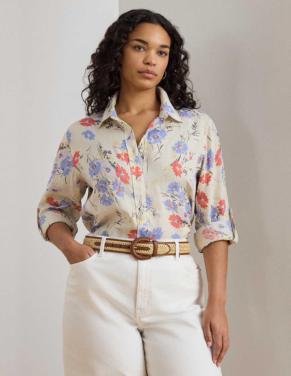 Blusa camisera manga larga para mujer