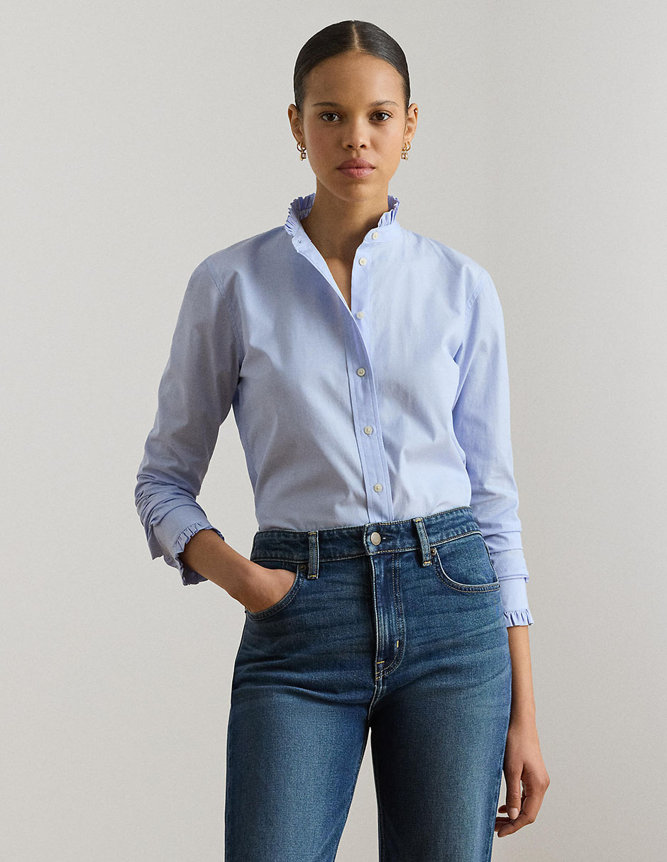 Blusa camisera manga larga para mujer