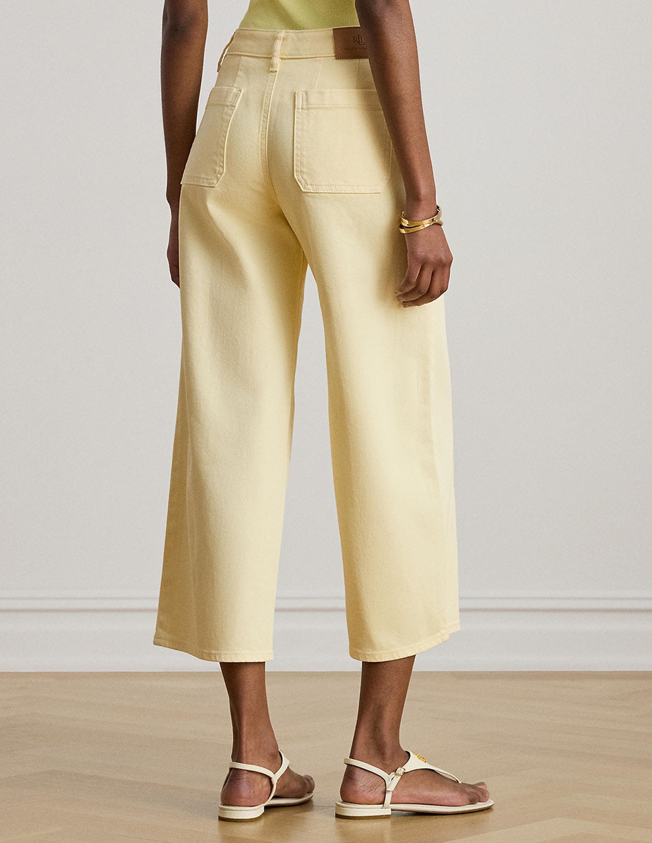 Jeans capri wide leg corte cintura para mujer 3